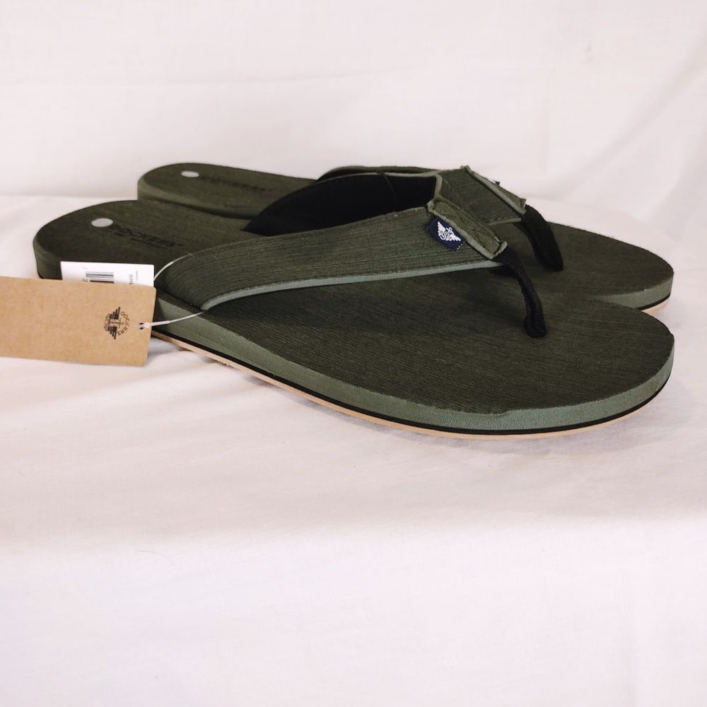 Dockers Hunter Green Brushed Eva Flip Flops Mens Size XL 12-13 - Picture 6 of 9